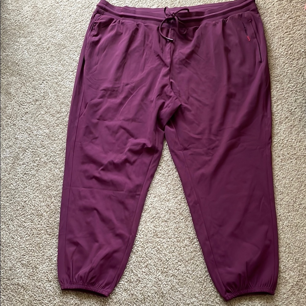 Peace Love World Purple Sweatpants Elastic Cuffs